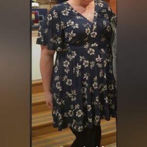 Torrid Navy Floral Midi Dress